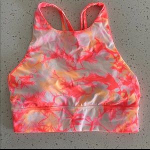NWT Lululemon Energy Bra Shibori Neon